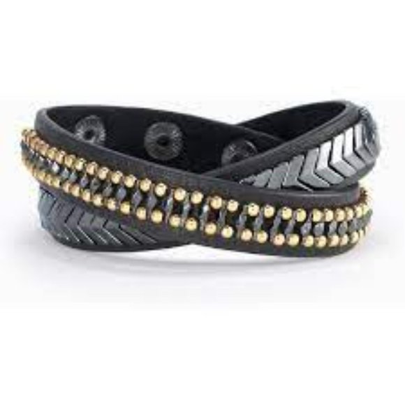 Black Gilded Wrap Bracelet Stella & Dot - b352 - Picture 1 of 1